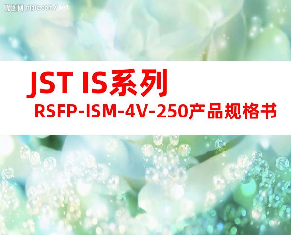 JST IS系列 RSFP-ISM-4V-250产品规格书